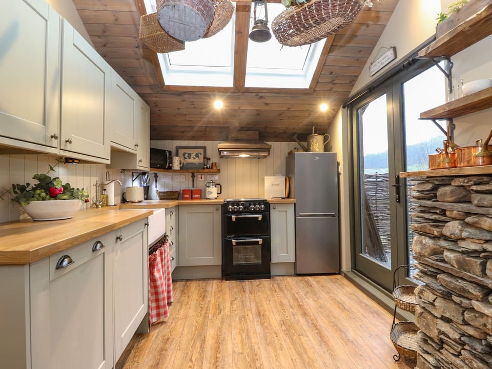 Fridge, dishwasher, electric kettle, toaster
