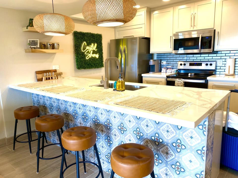 Lots of counter space for four guests to enjoy!