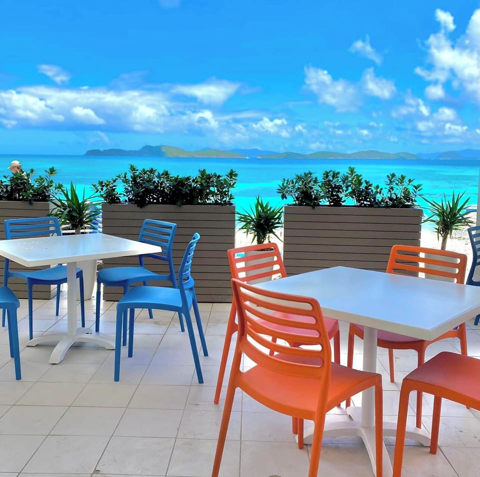 Pizza dining right out front
