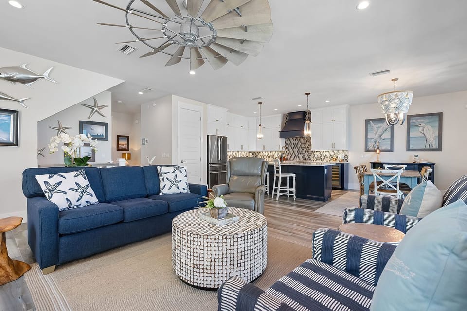 Open living and dining plan for easy entertaining