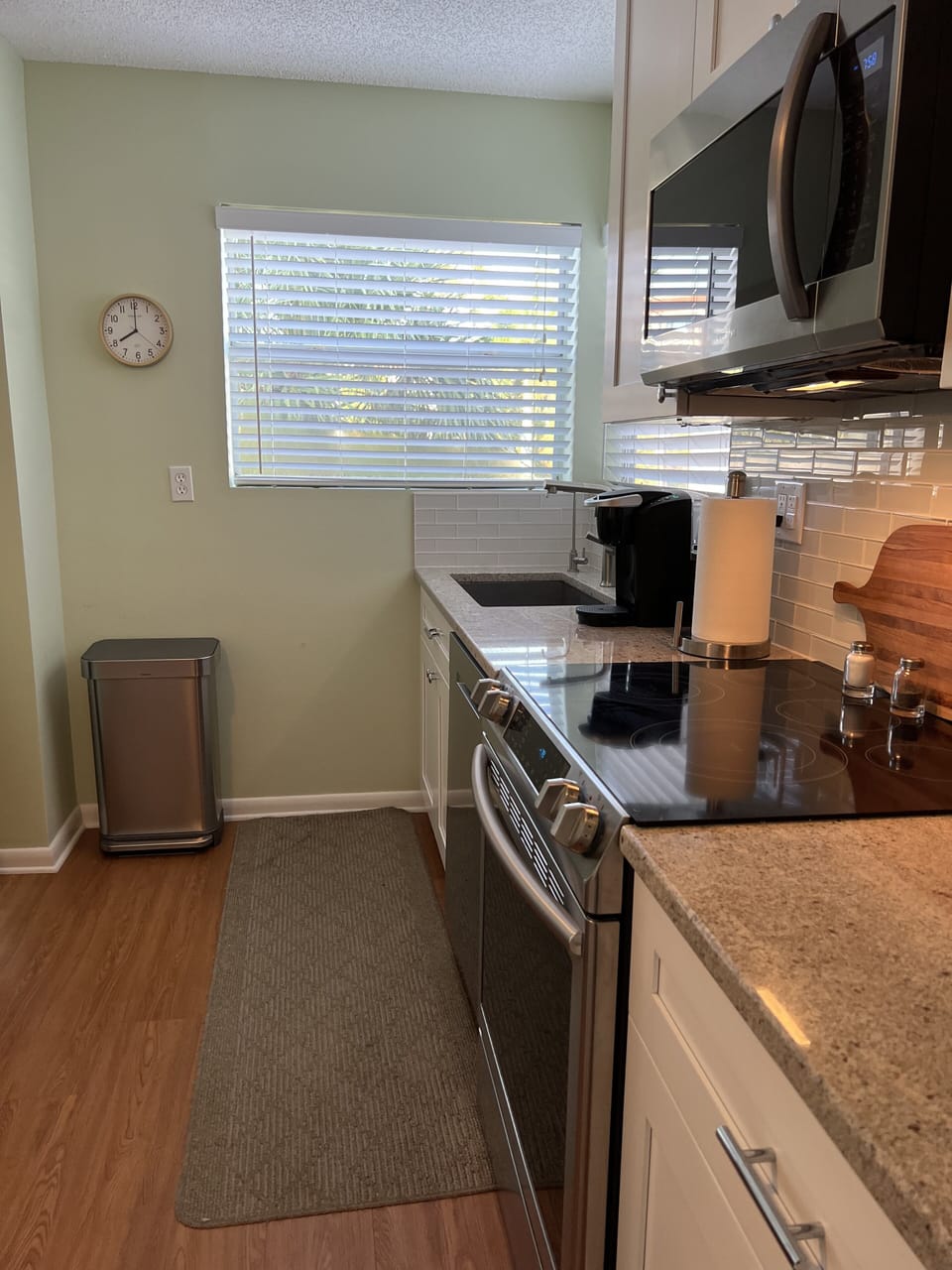 Spacious and bright kitchen for those "stay at home" meals. 