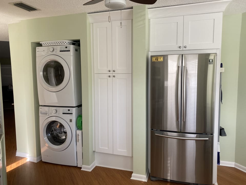 New appliances including front load washer and dryer. 