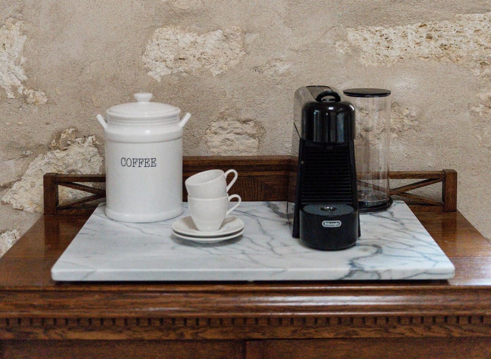 Nespresso machine and pods provided