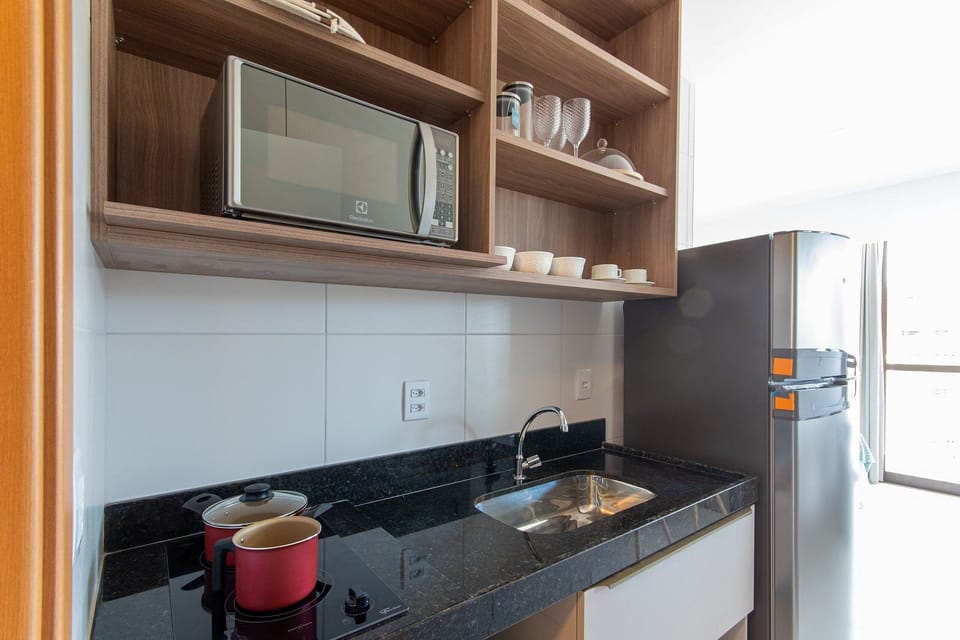 Apartment | Private kitchen | Fridge, microwave, stovetop, espresso maker
