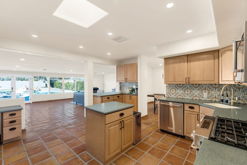 Easy access to both dining areas and views to the backyard 
