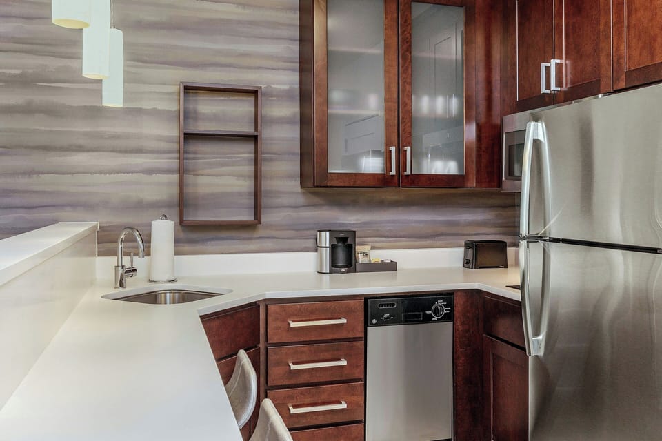 Studio, 1 King Bed with Sofa bed | Private kitchen | Full-size fridge, microwave, stovetop, dishwasher