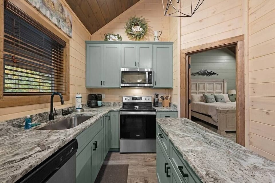 Hillside Haven's fully equipped kitchen