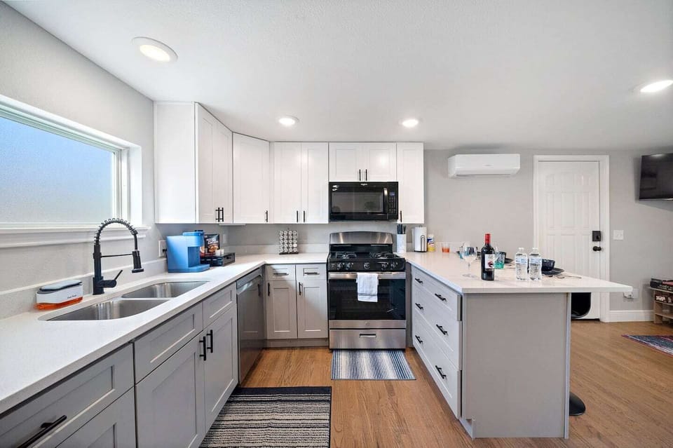 Stainless steel appliances.
