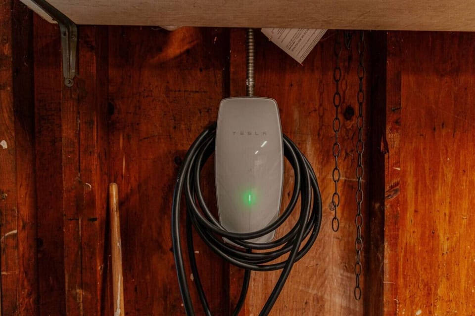 EV charger located in garage