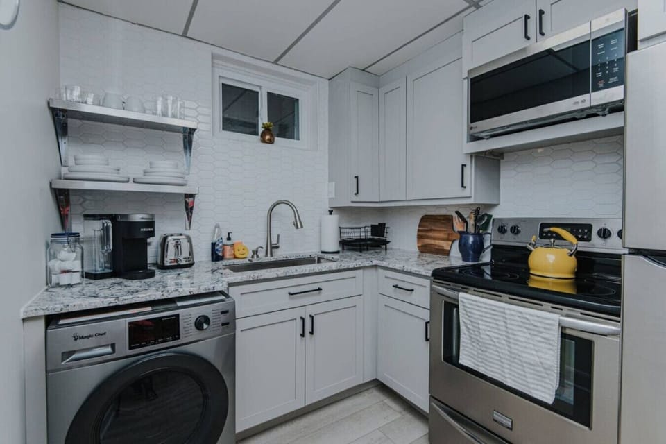 Well stocked kitchen with coffee provided