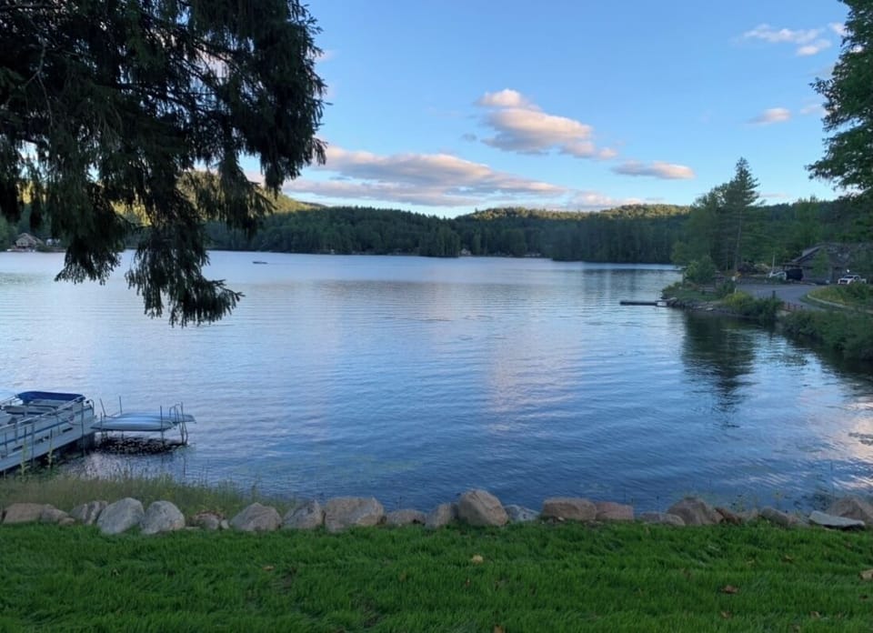 View looking out onto the lake from inside the house