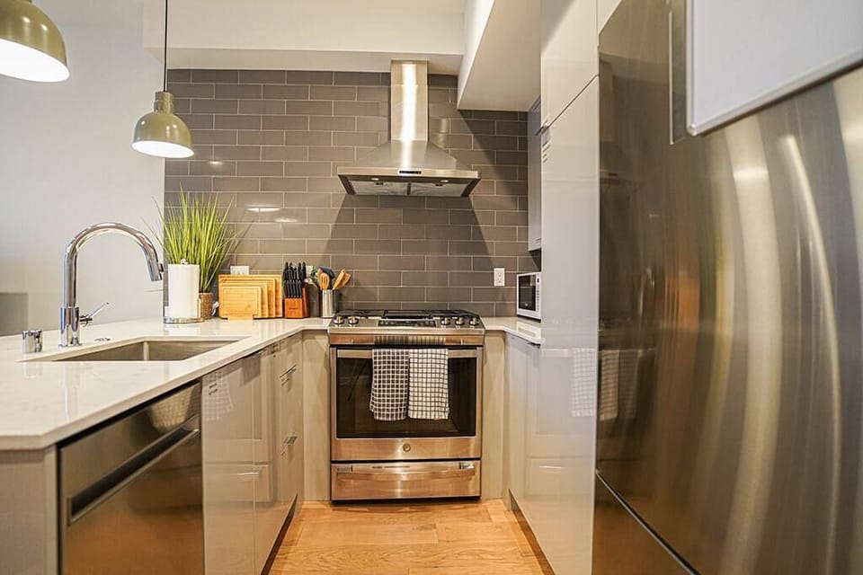 High end stainless steel appliances