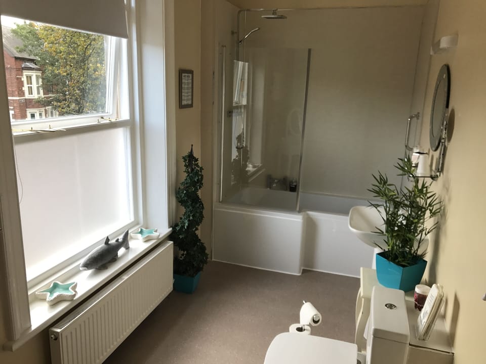 Superior Double Room | Bathroom | Hair dryer, towels, soap, shampoo