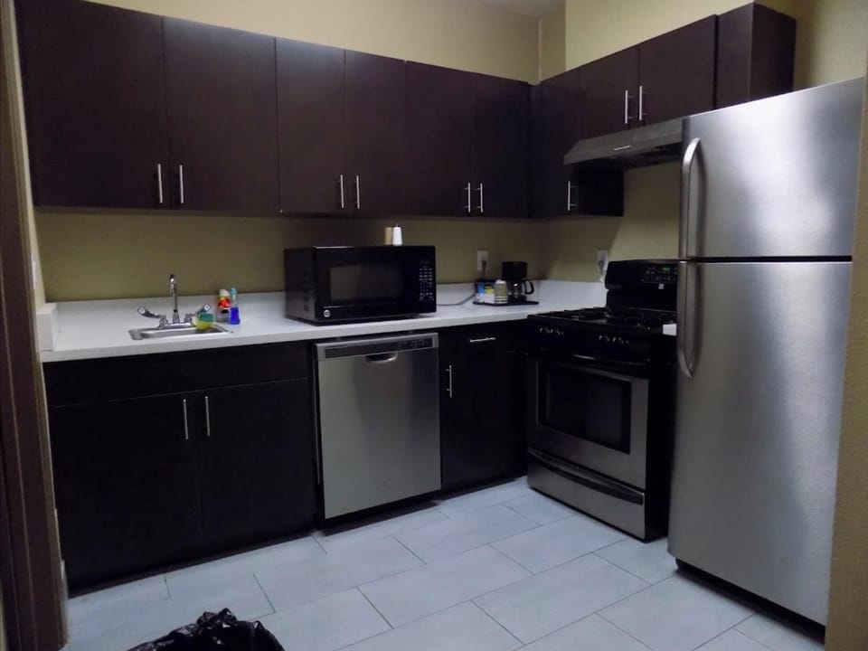 Fridge, microwave, coffee/tea maker