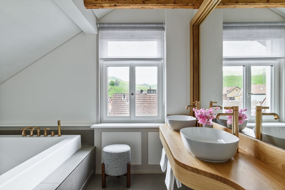Studio Suite | Bathroom | Hair dryer, towels, soap, shampoo
