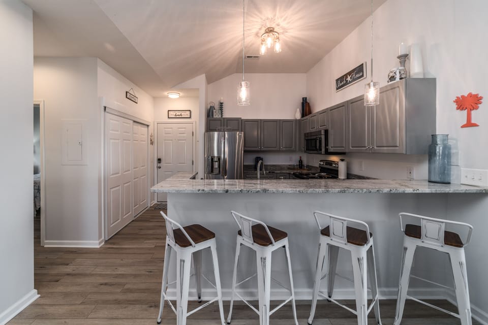 Kitchen with countertop seating 