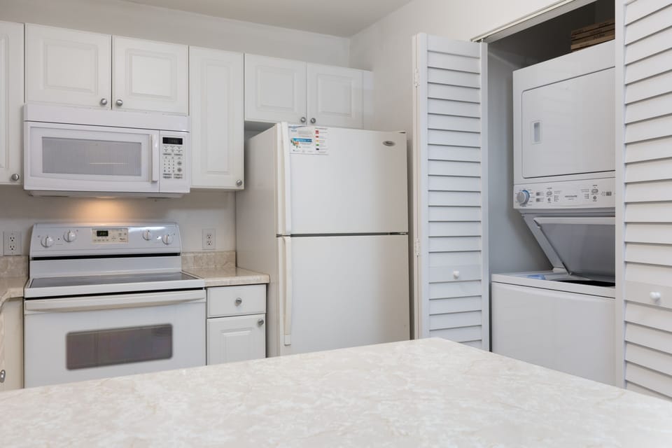 Condo 1 Full Kitchen with laundry closet