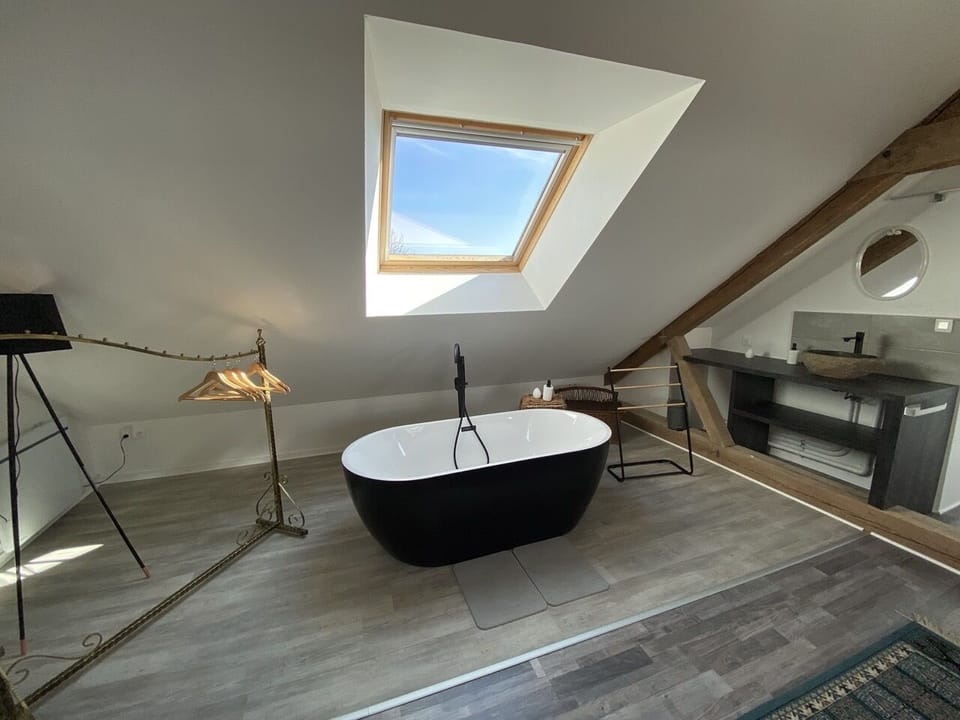 Deluxe Double Room | Bathroom | Hair dryer, towels