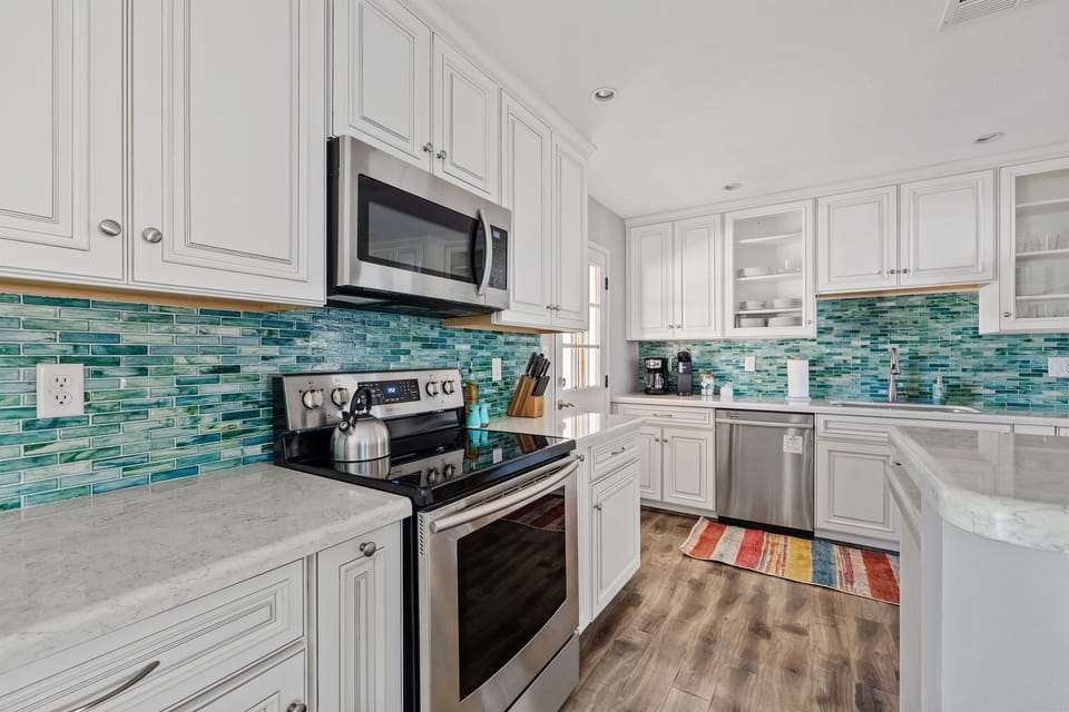 Another view of the kitchen showing the range.