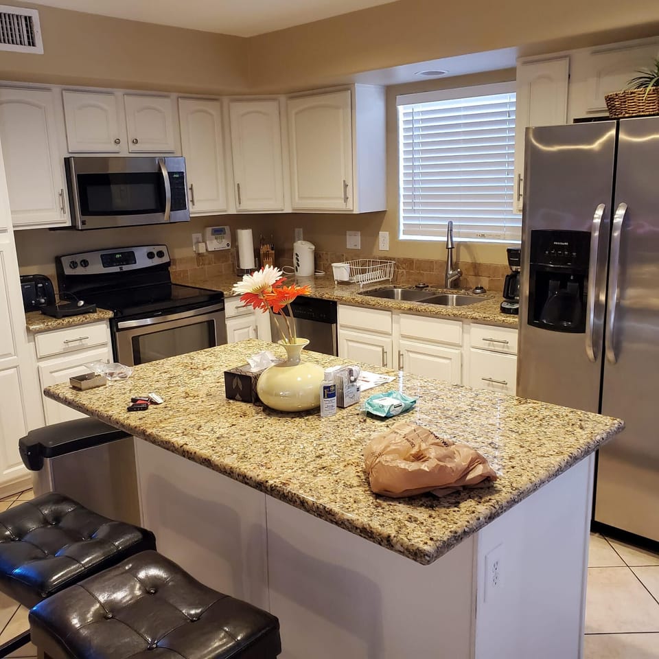 The kitchen area
