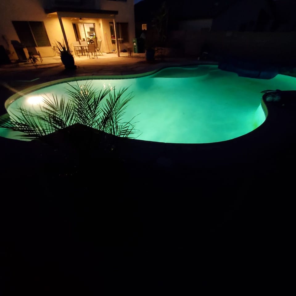 The backyard at night