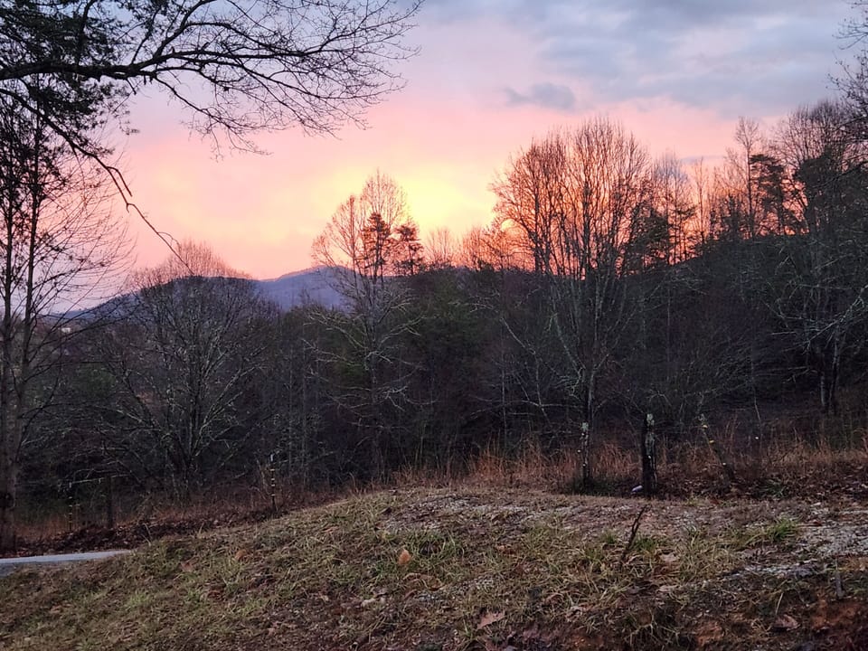 January sunset from the front door