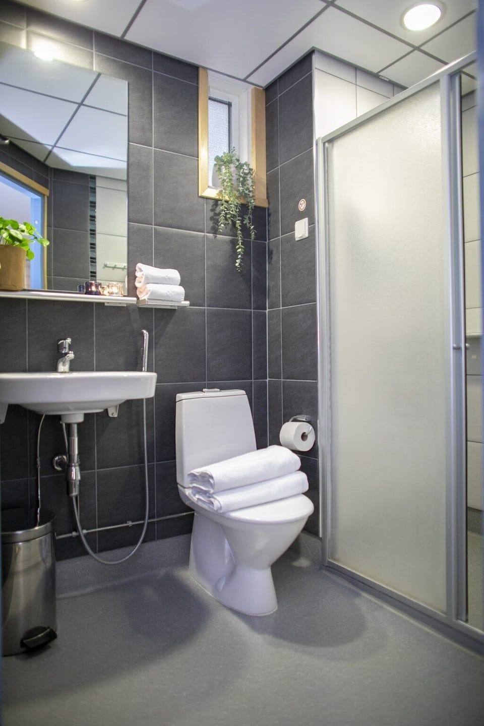 Basic Double Room | Bathroom | Shower, hair dryer, towels