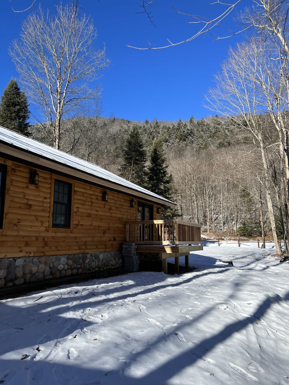 Mountainside view from backyard of cabin.
