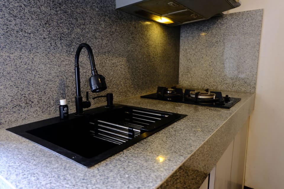 Deluxe Apartment | Private kitchen | Full-size fridge, stovetop