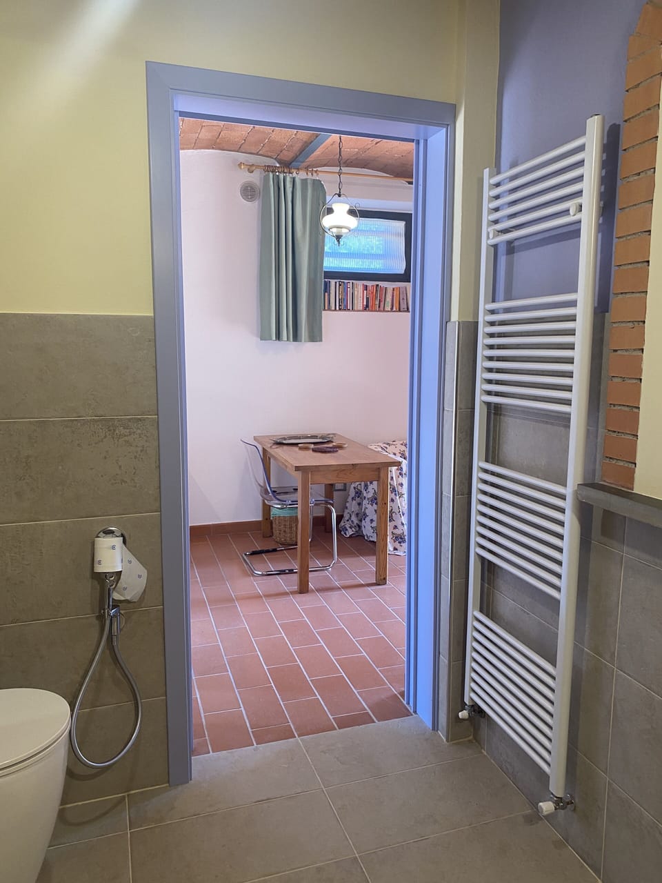 View from the bathroom into the room