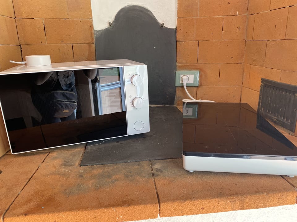 The cooking corner (induction) and microwave