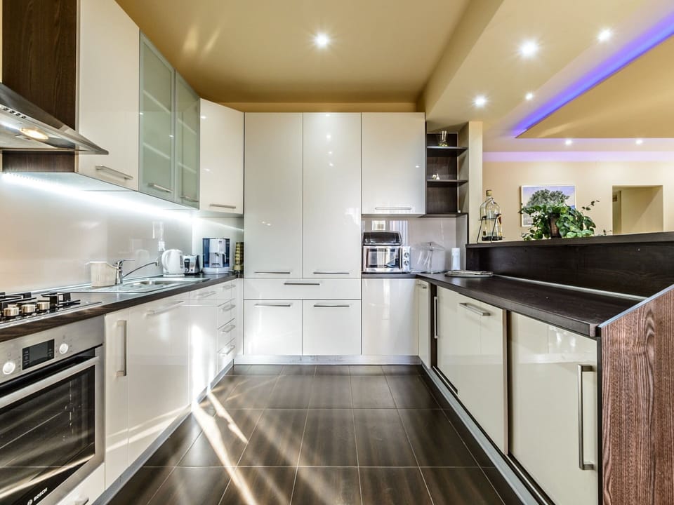 Villa | Private kitchen | Coffee/tea maker, fridge, microwave, oven