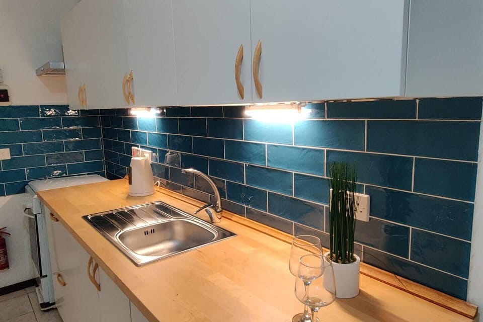 Apartment | Private kitchen | Fridge, microwave, oven, stovetop