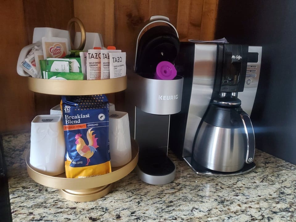 Keruig & Mr. Coffee maker available at both cabin.