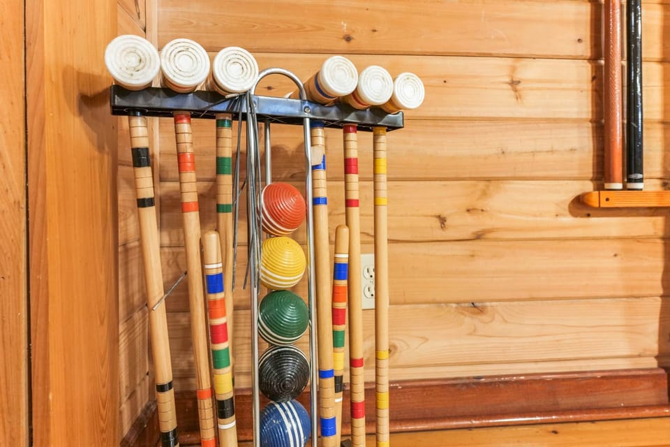 The game room at the Mountain Lodge has croquet and more!