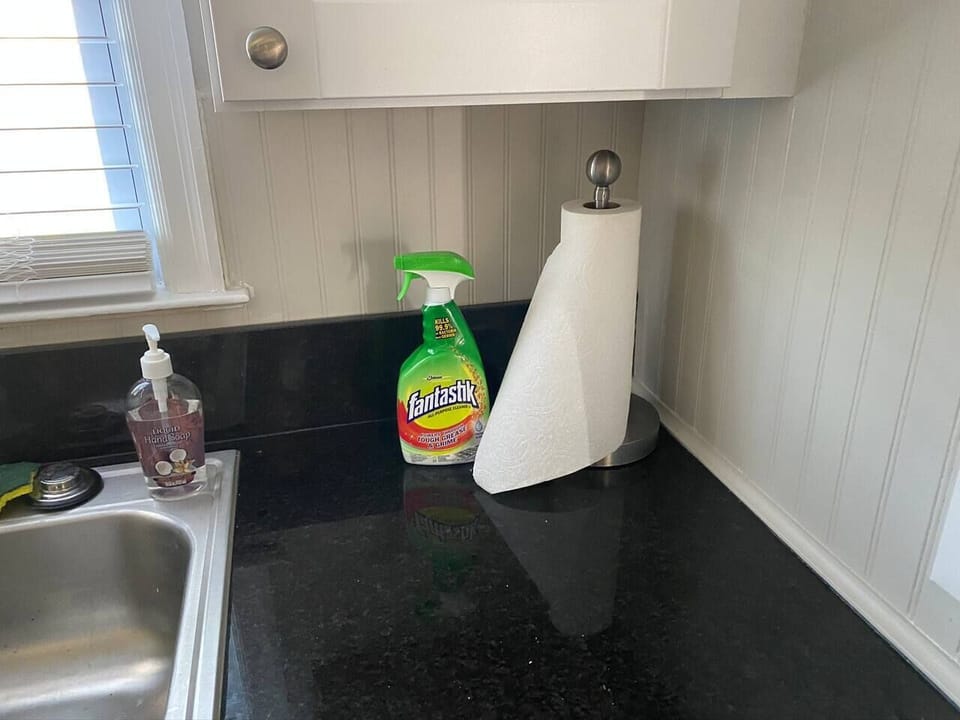 Germ killing cleaner and towels in all properties