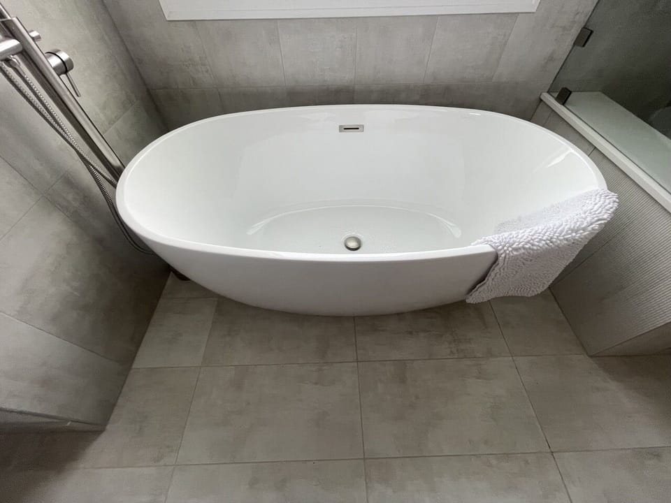 primary bath modern slipper soaking tub