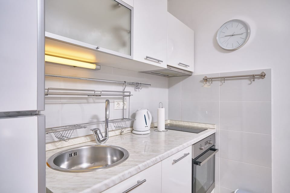 Apartment | Private kitchen | Full-size fridge, oven, stovetop, griddle