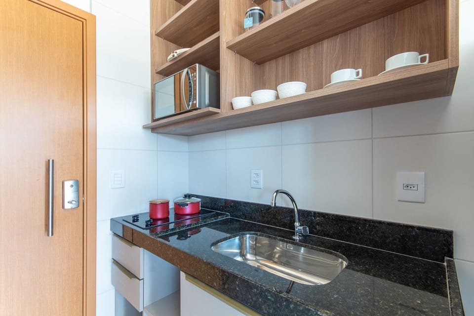 Apartment | Private kitchen | Fridge, microwave, stovetop, espresso maker