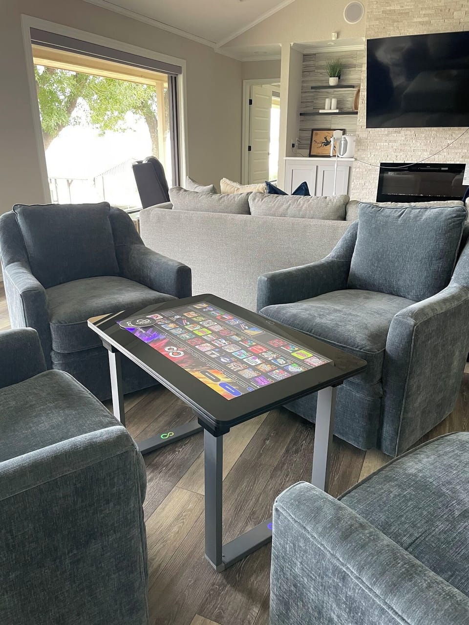 Electronic game table with chairs