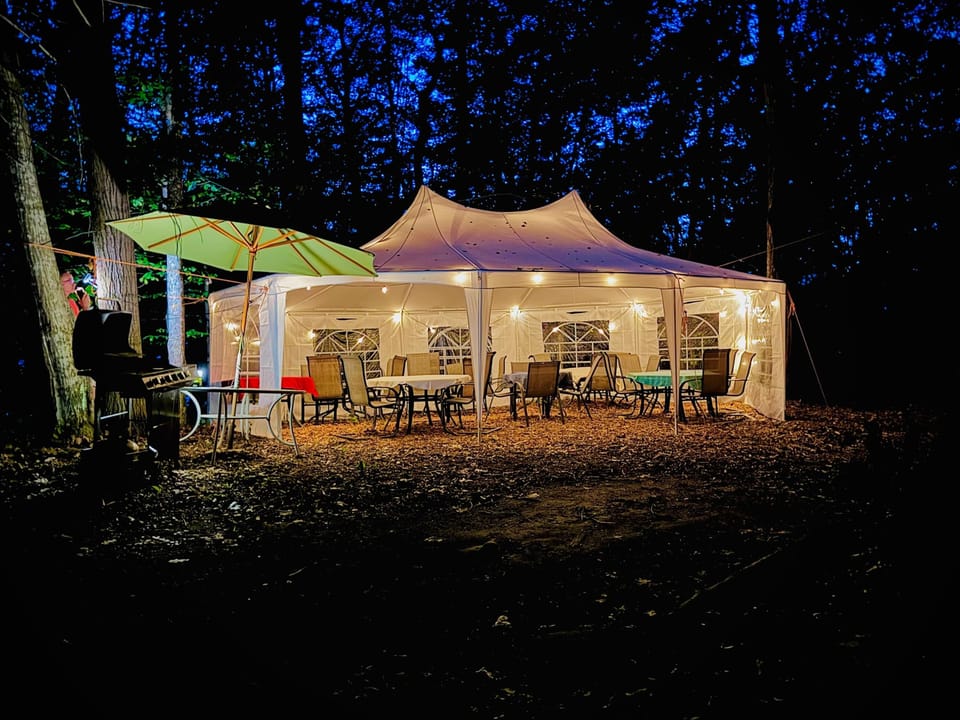 Two event tents. Room for 50 hungry, happy humans.