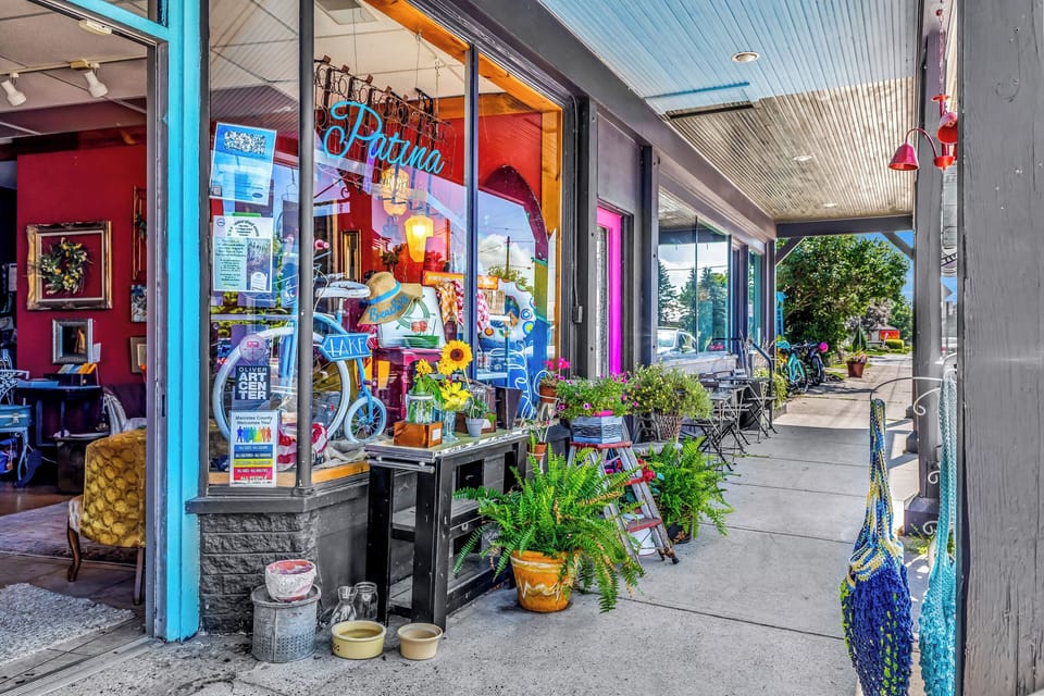 Shopping downtown Onekama