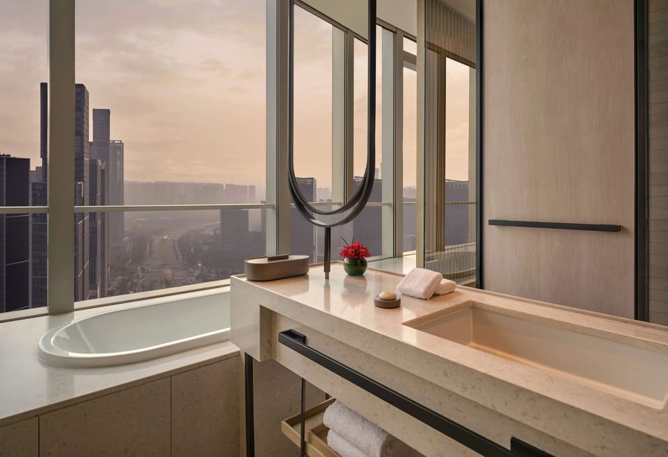 Suite (Andaz Suite) | Bathroom | Designer toiletries, hair dryer, bathrobes, slippers