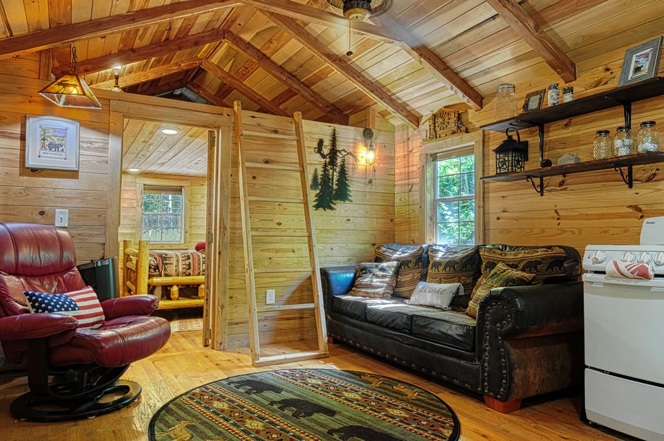 Open living room and kitchen space