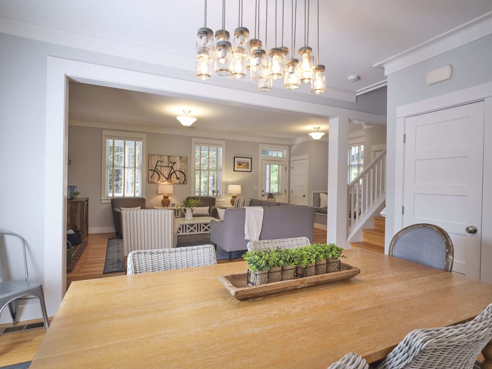 Large table for big meals, game playing and making memories