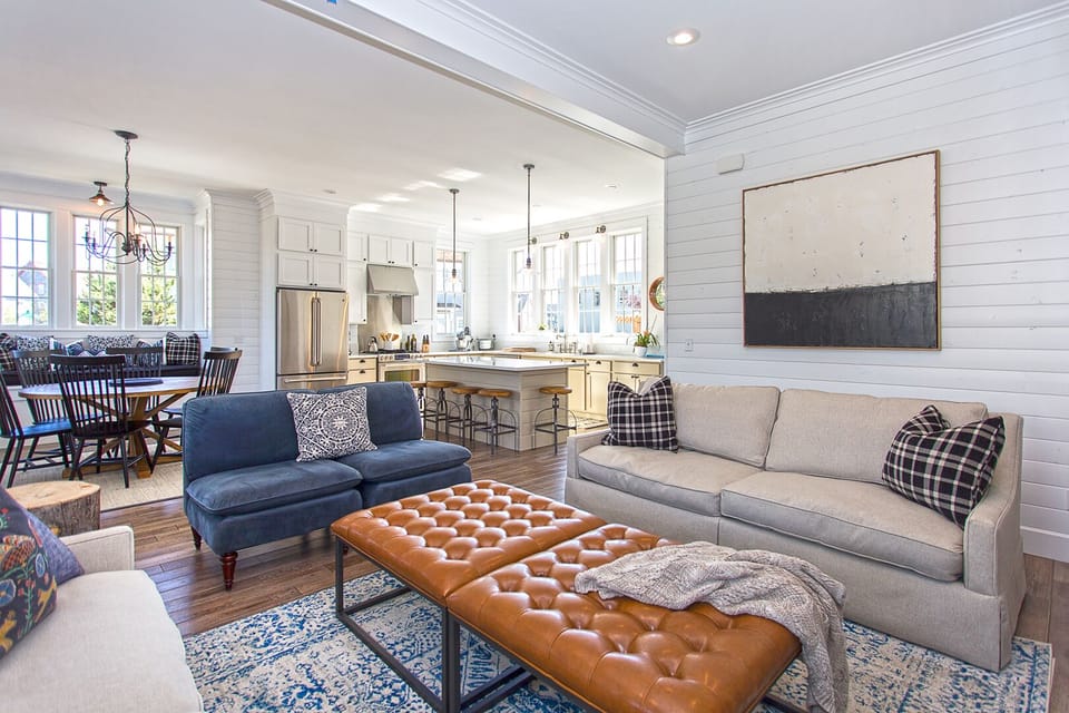 Comfortable living furniture for lounging after a day at the beach