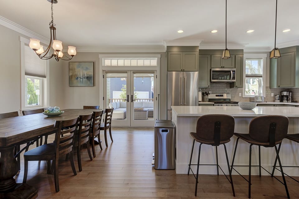 The open-concept design brings everyone together