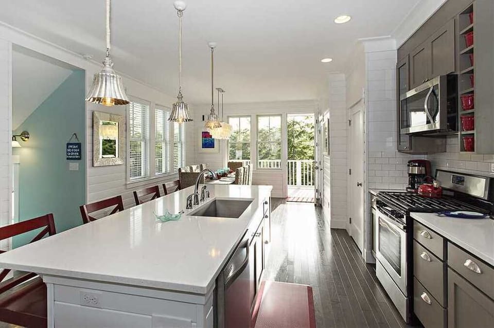 Kitchen island with seating for four