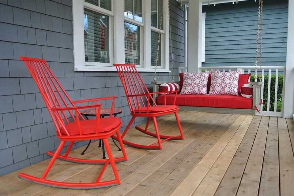 Outdoor seating on front porch