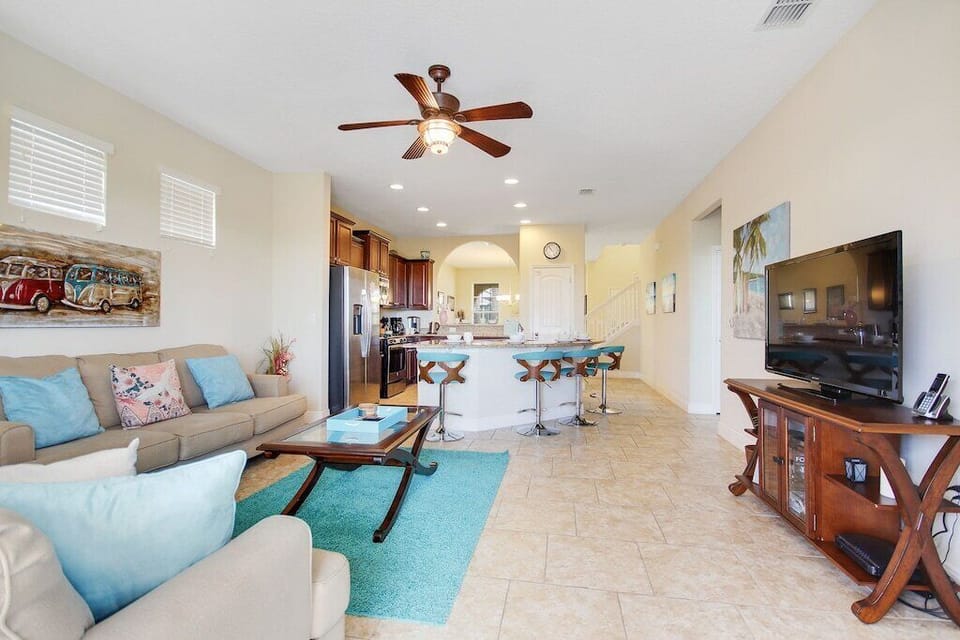 Views of the Living Room into the Kitchen